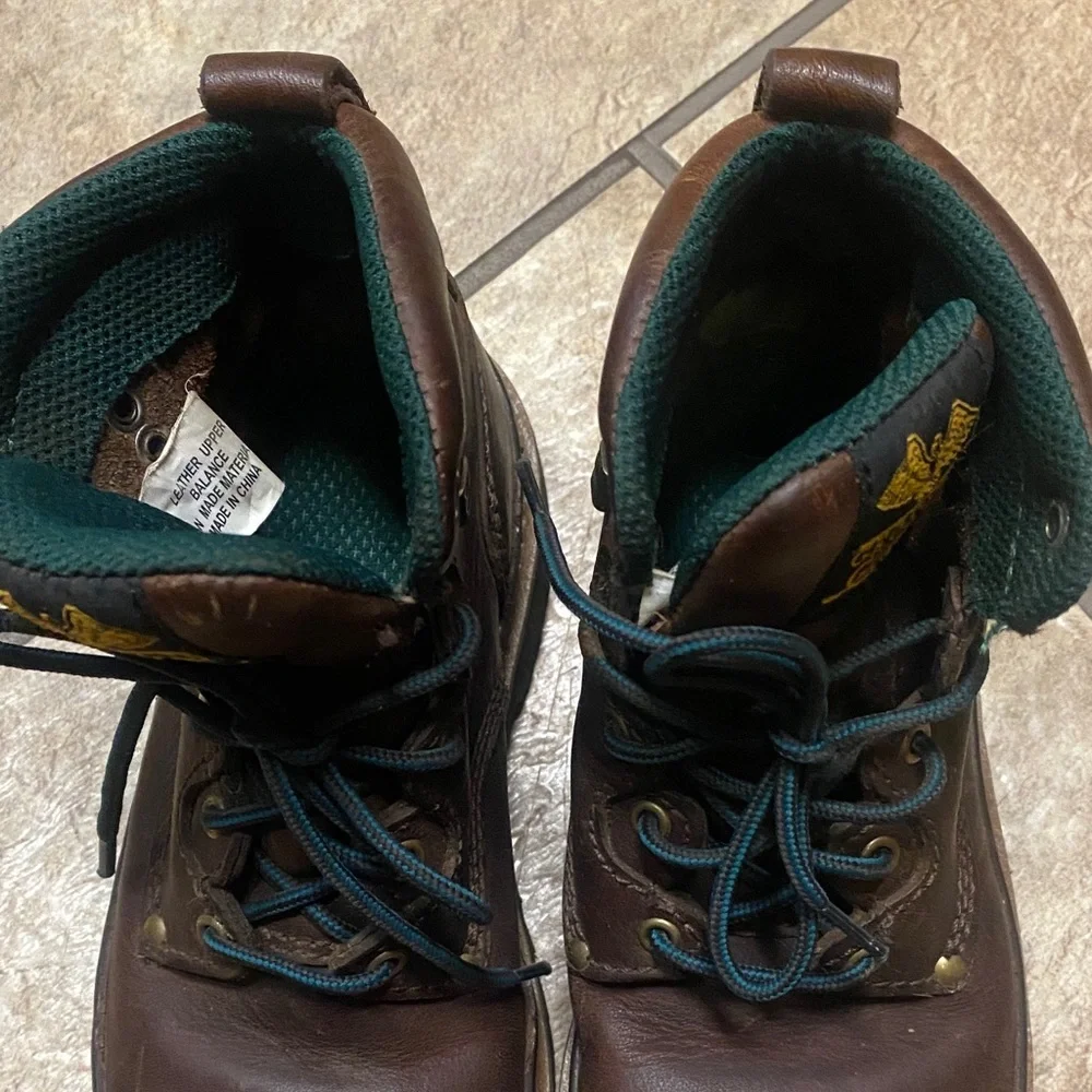 Georgia Boot Youth Size 2M Dark Brown Leather Lace Up Boots Hiking Gorpcore Fall